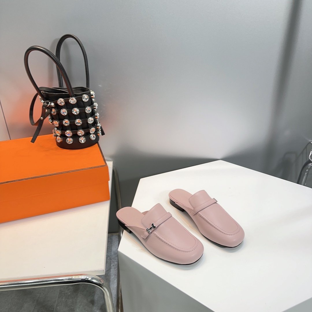 Lena Mule Pastel Pink Leather