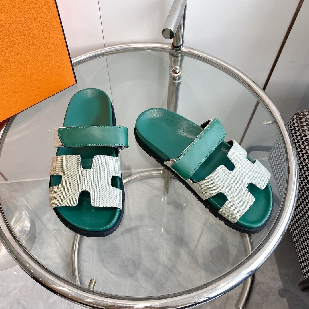 Chypre Canvas Sandal Tiff Leather