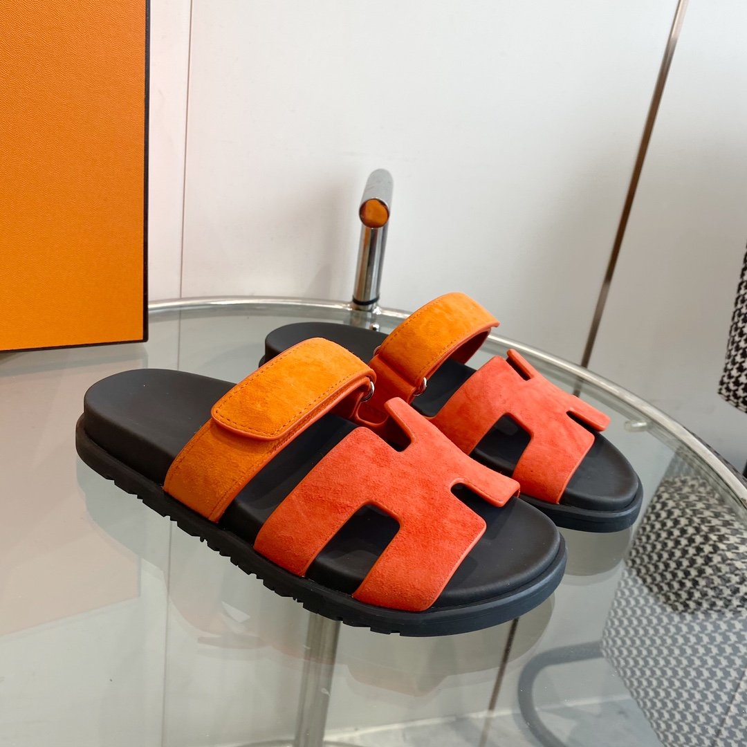Chypre Sandal Suede Red Chapas / Orange