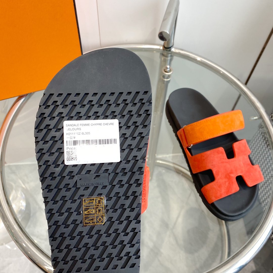 Chypre Sandal Suede Red Chapas / Orange