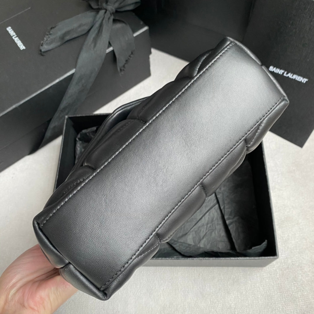 LOULOU MINI 23 ALL BLACK QUILTED LEATHER