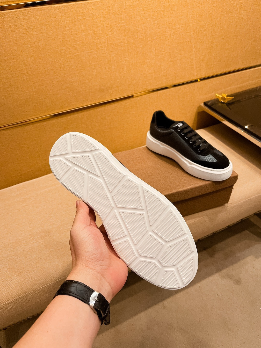 CD HOMME THICK-SOLE SNEAKERS BLACK JACQUARD