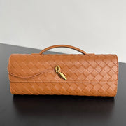 BV Long Clutch Andiamo With Handle 31cm Brown Calfskin 563672