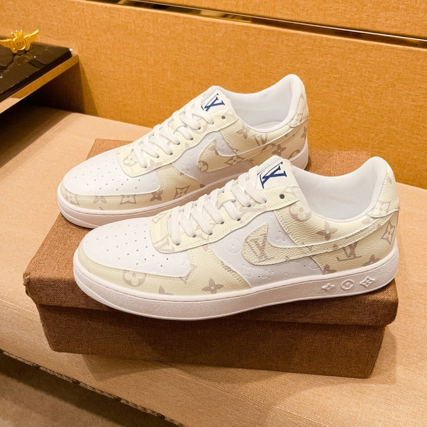 LV AIR FORCE 1 SNEAKER BEIGE CREAM MONOGRAM