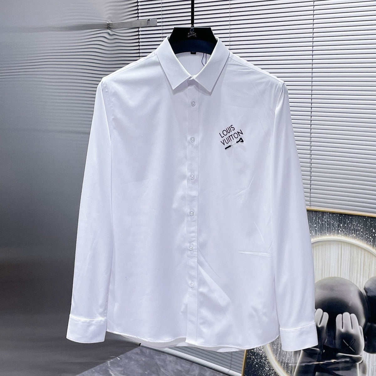 LV BASIC LONG-SLEEVED SHIRT WHITE COTTON 238818