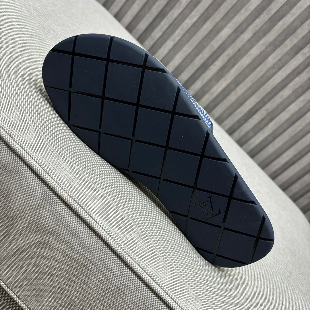 LV VENICE MULE SLIPPERS NAVY BLUE DAMIER