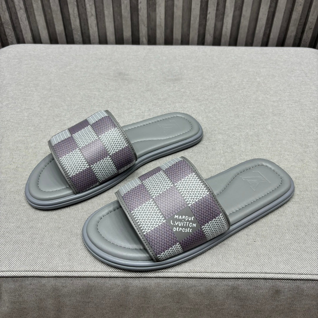 LV VENICE MULE SLIPPERS GRAY DAMIER