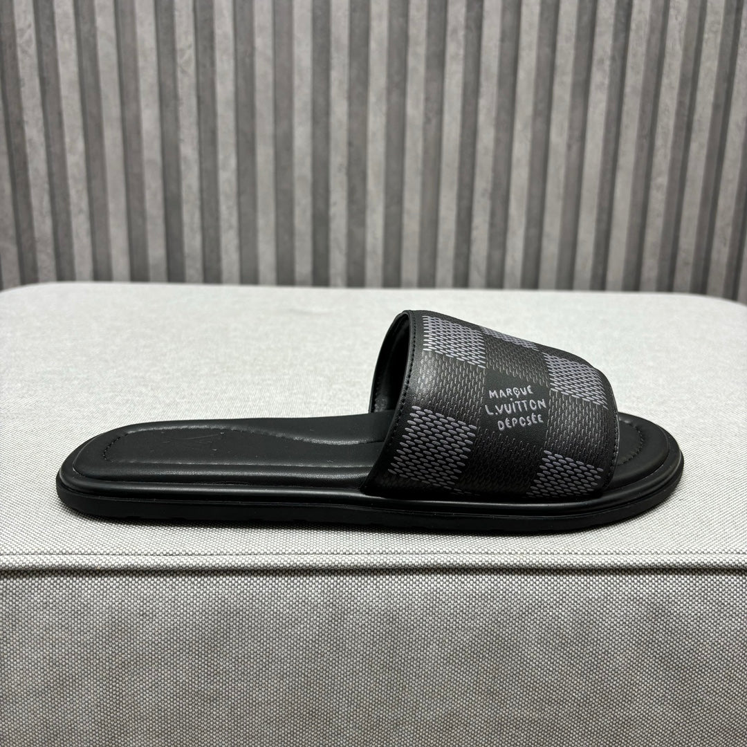 LV VENICE MULE SLIPPERS BLACK DAMIER