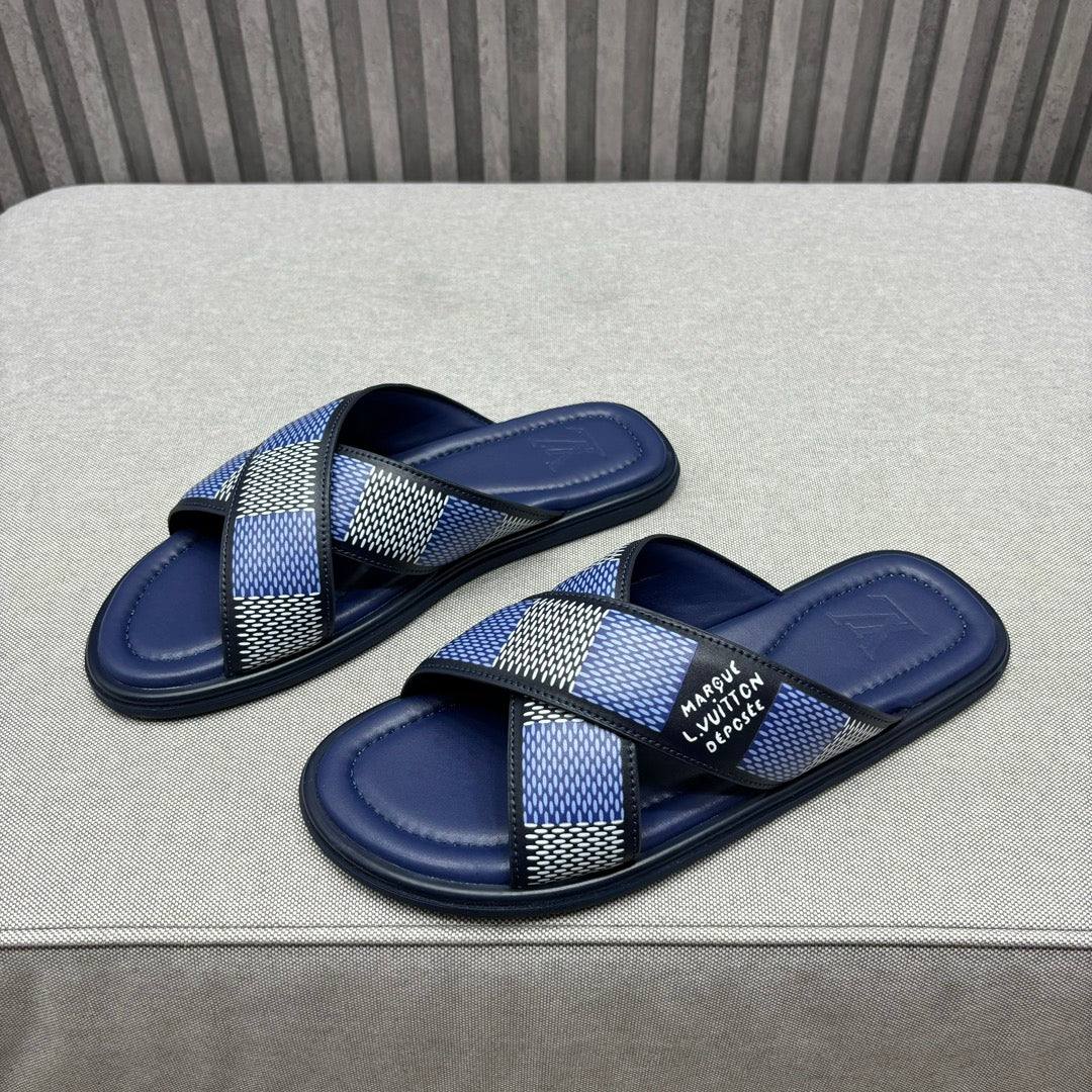 LV VENICE MULE SANDALS NAVY BLUE