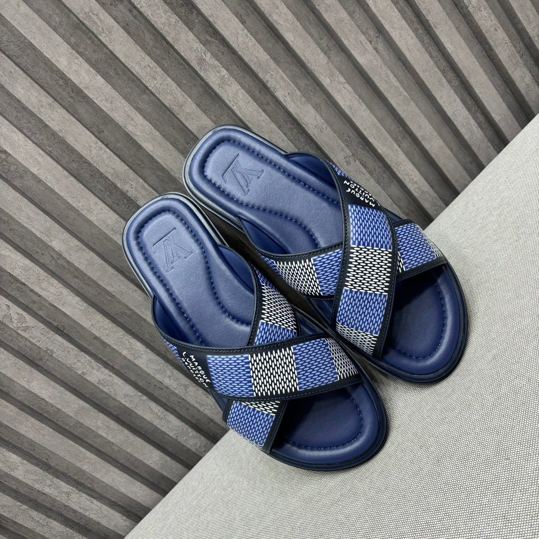 LV VENICE MULE SANDALS NAVY BLUE