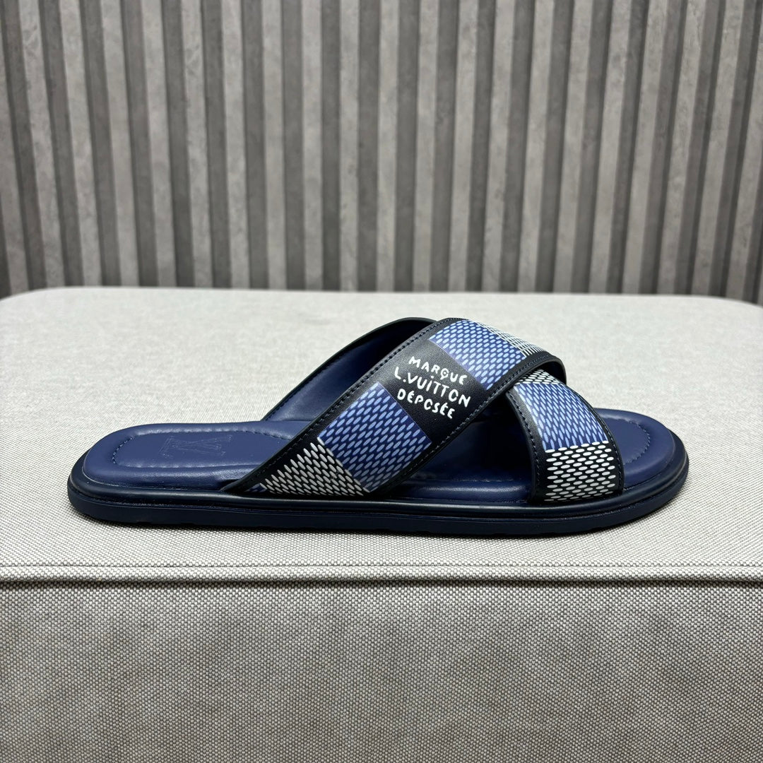 LV VENICE MULE SANDALS NAVY BLUE