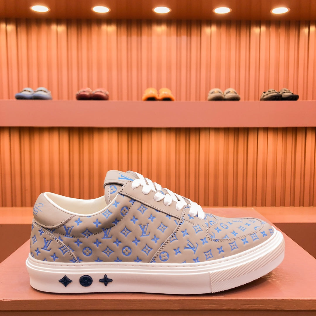 LV TRAINER SNEAKER IN CAMEL BEIGE MONOGRAM CALFSKIN
