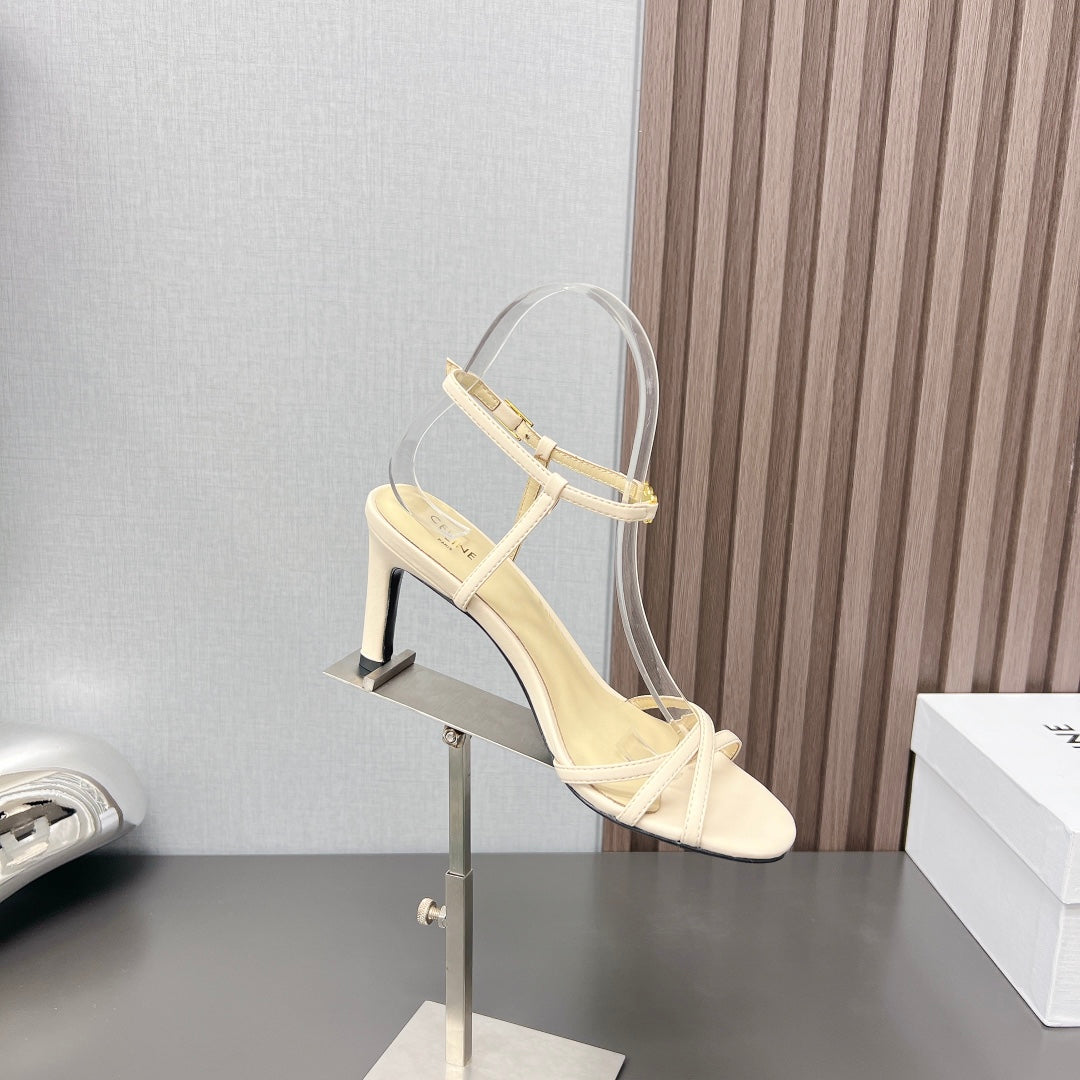 CUIR TRIOMPHE SANDAL IN LAMBSKIN YELLOW CREAM