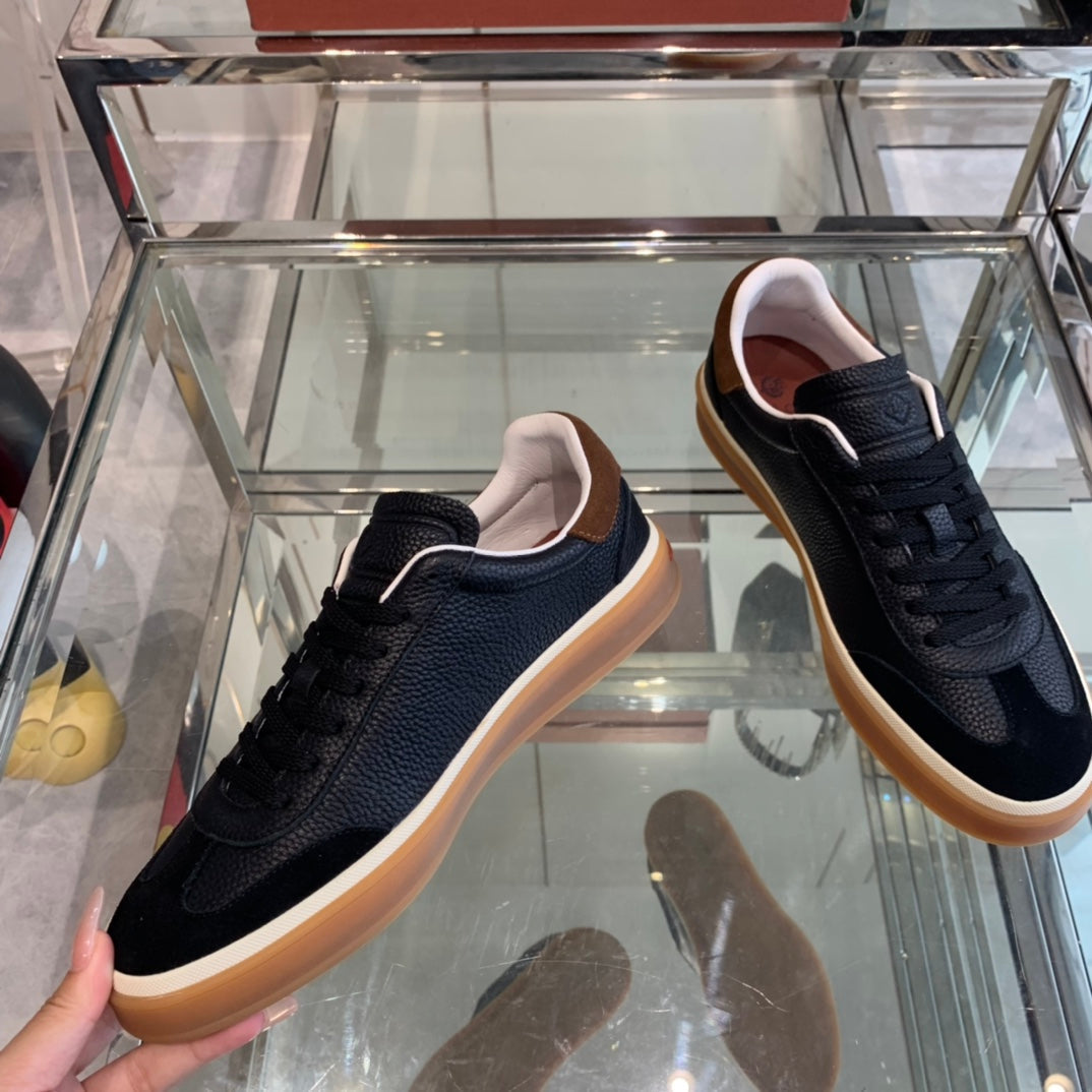 LP TENNIS WALK SNEAKERS BLACK CALFSKIN