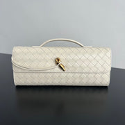 BV Long Clutch Andiamo With Handle 31cm White Calfskin 563670