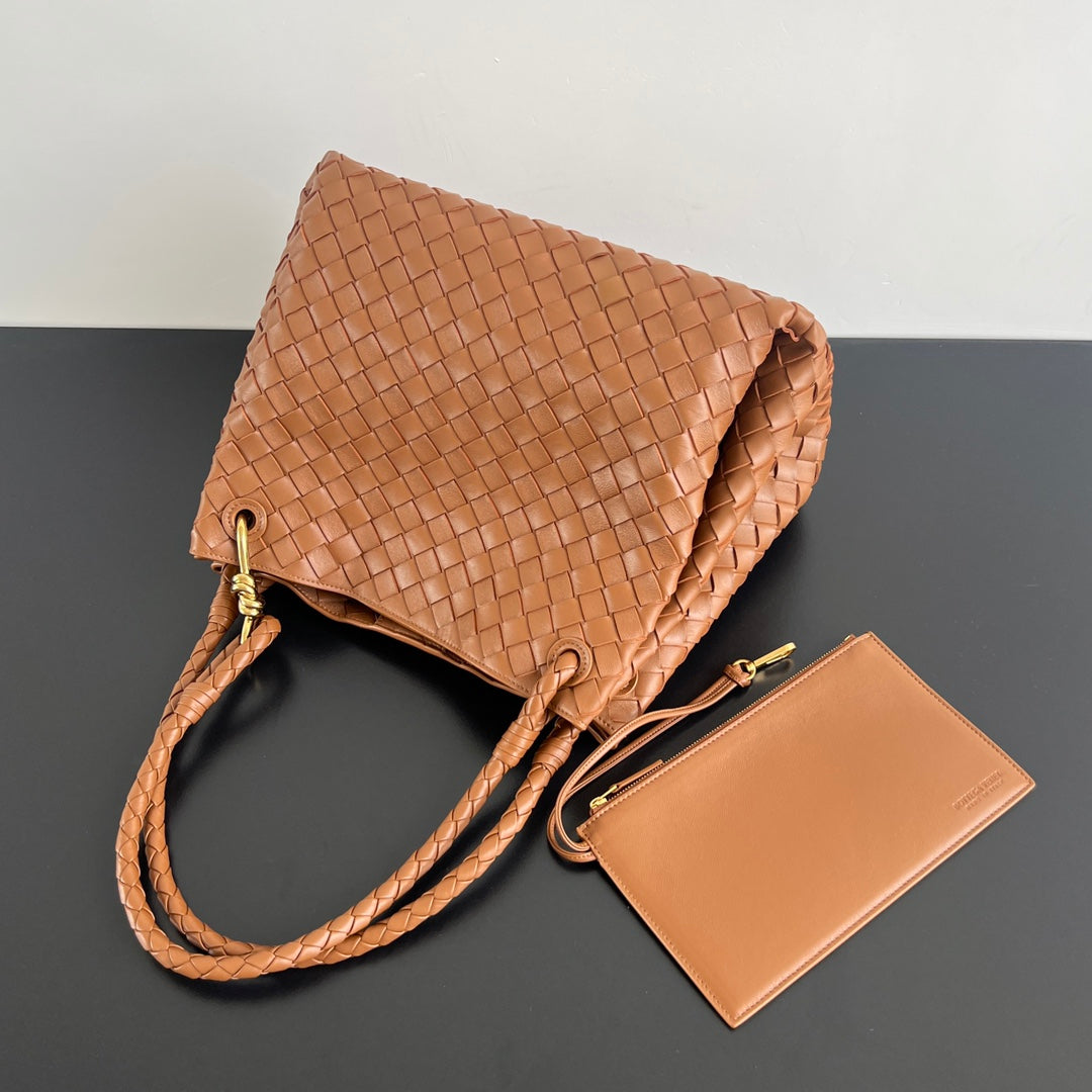 BV Intrecciato 30cm Bag Brown Leather 532249
