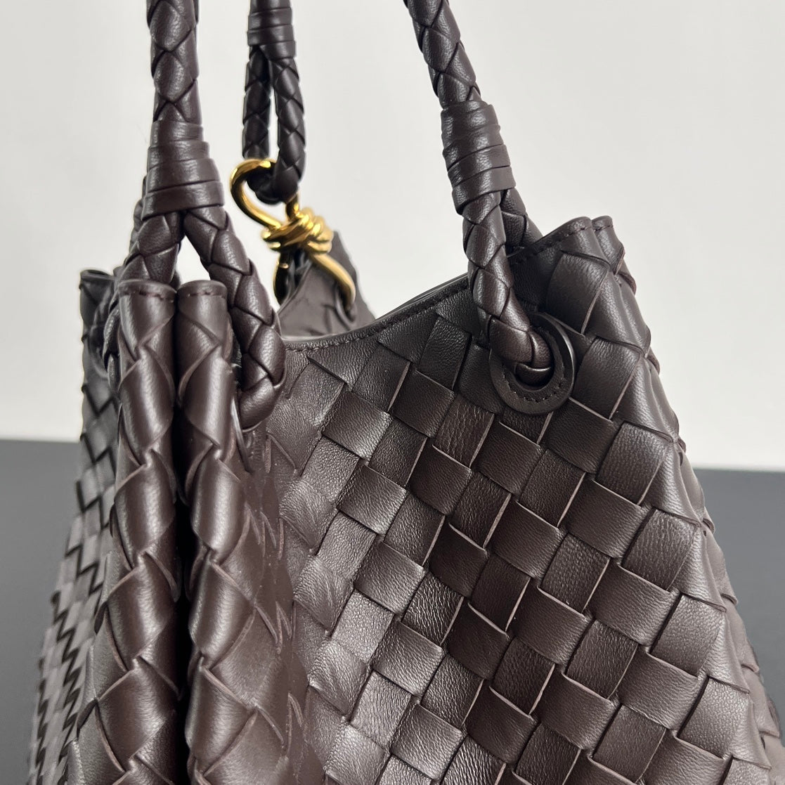 BV Intrecciato 30cm Bag Chocolate Leather 532251