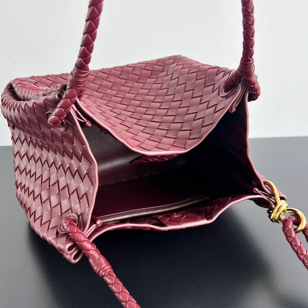 BV Intrecciato 30cm Bag Burgundy Leather 532256