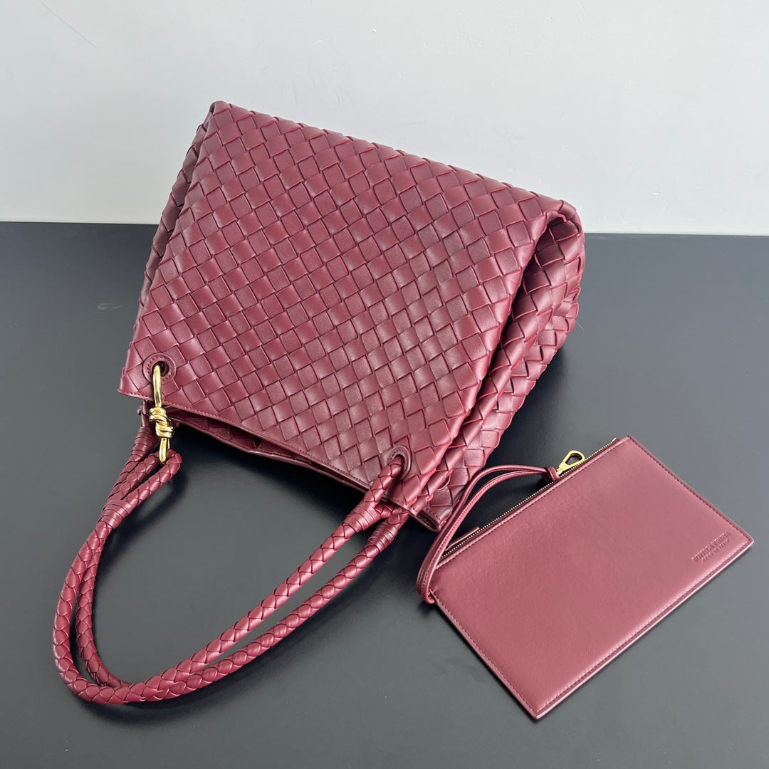 BV Intrecciato 30cm Bag Burgundy Leather 532256