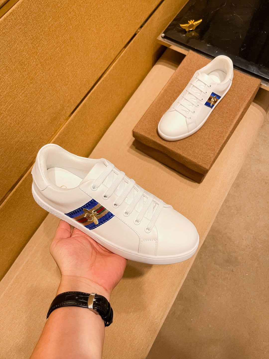 GG Men's Sneaker White Cowhide 238381