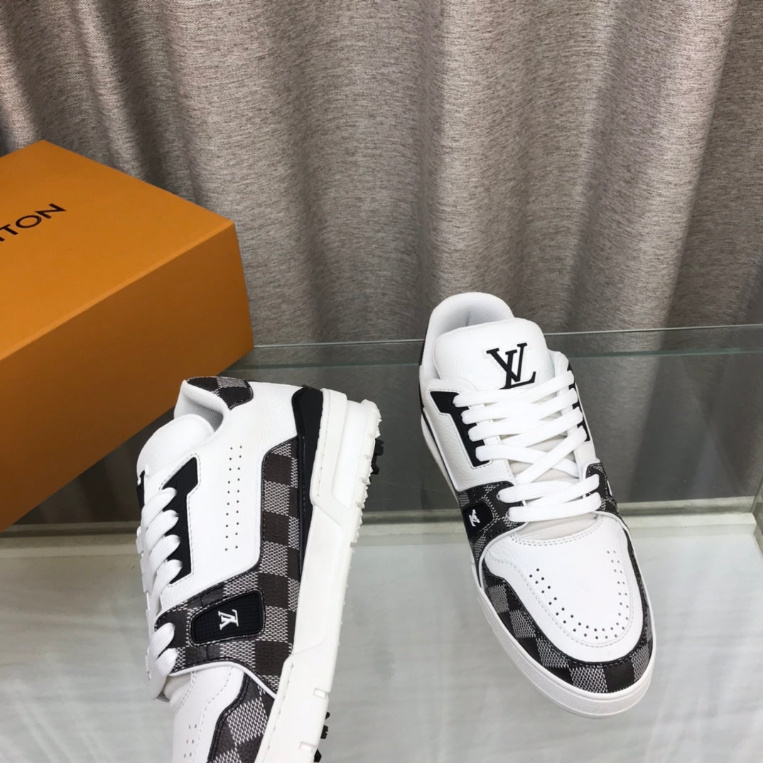 LV Trainer Sneaker Black White Cowhide