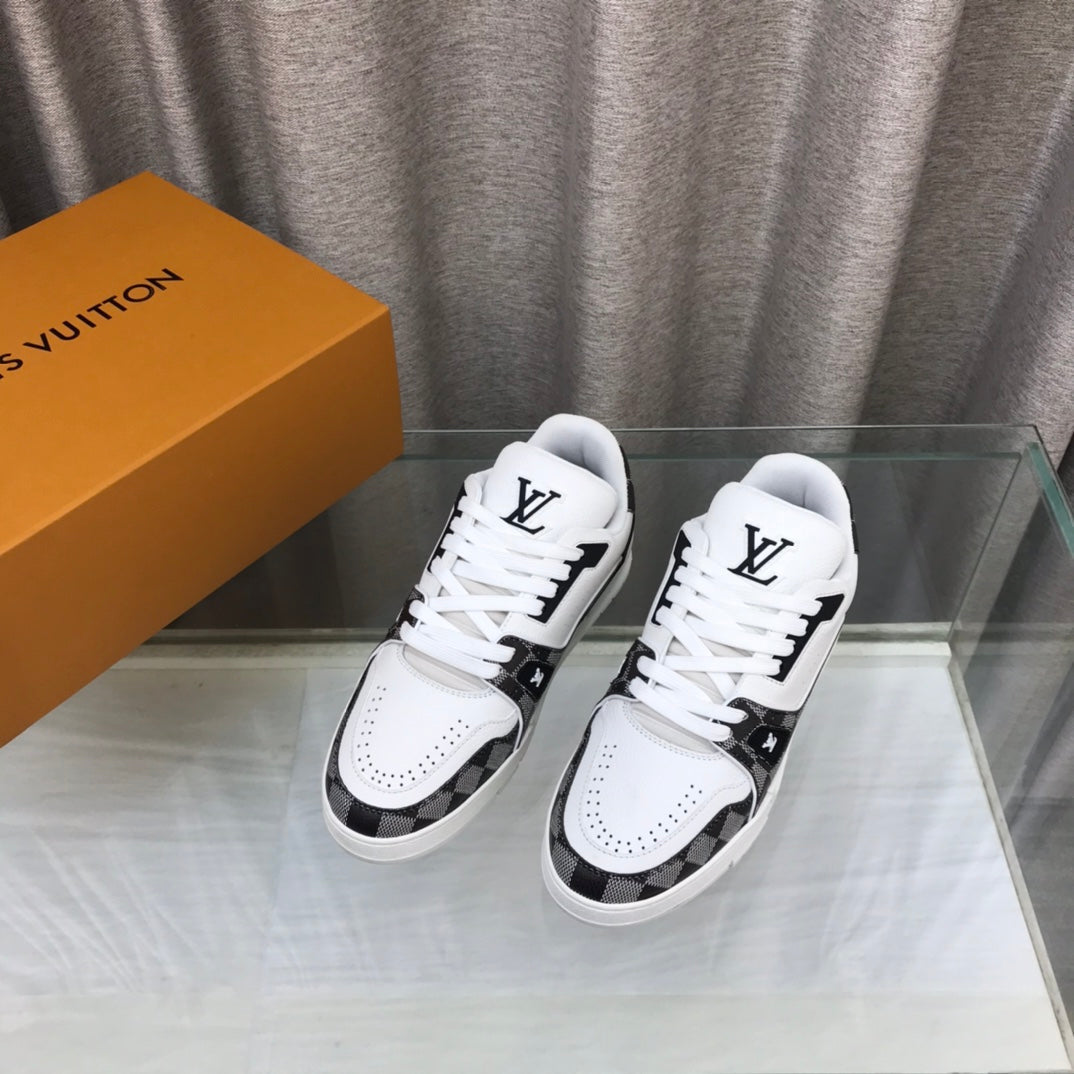 LV Trainer Sneaker Black White Cowhide