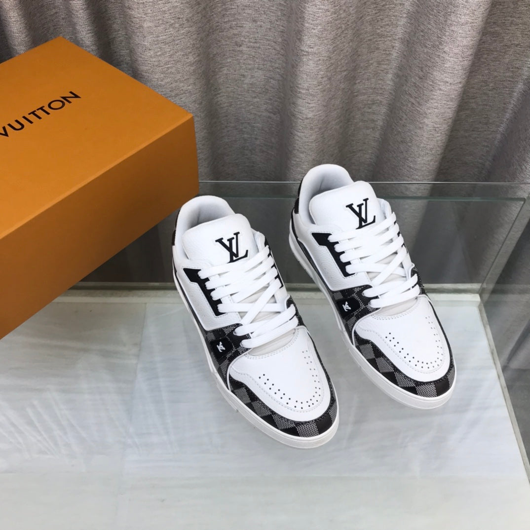 LV Trainer Sneaker Black White Cowhide