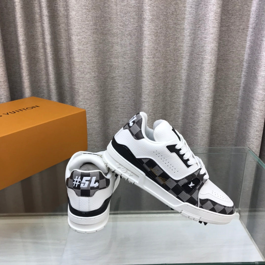 LV Trainer Sneaker Black White Cowhide