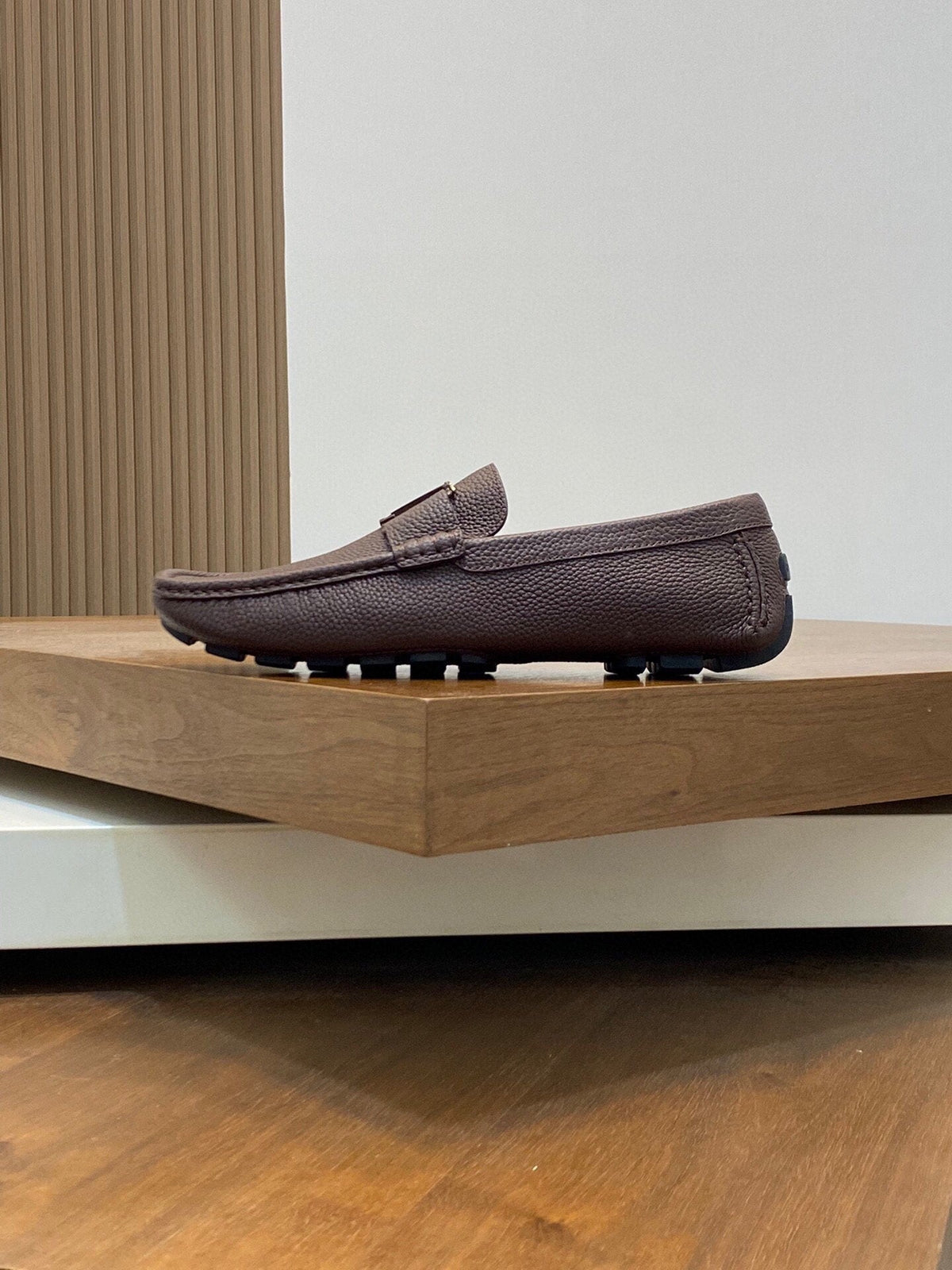 LV LOAFER IN CHOCOLATE BROWN WRINKLE CALFSKIN