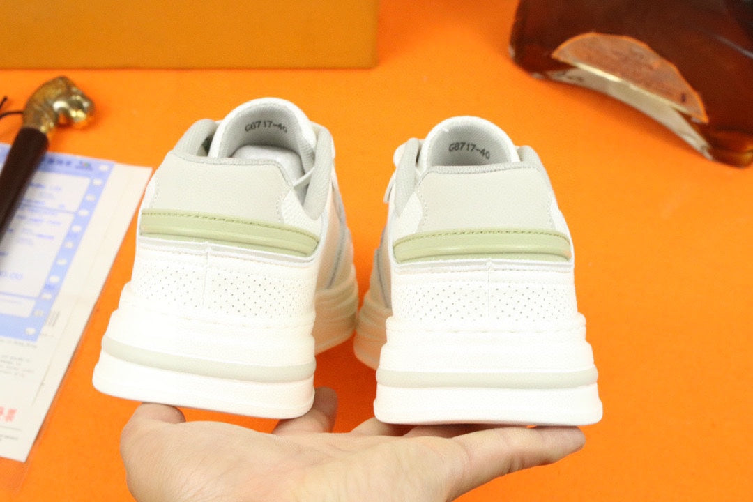 LV TRAINER SNEAKER IN WHITE MESH CALFSKIN