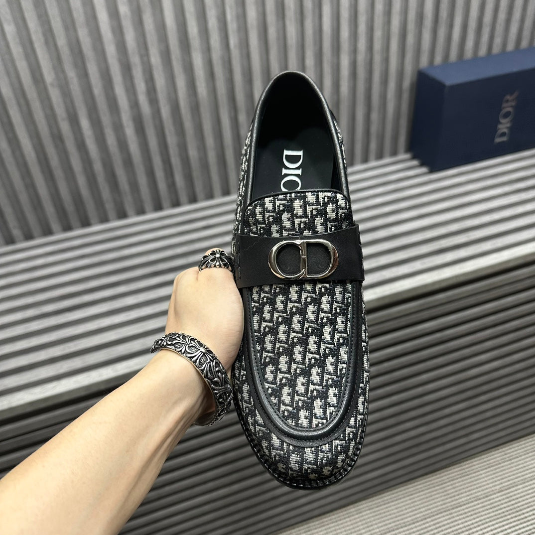 CD SYMBOL GRANVILLE LOAFER BLACK MONOGRAM JACQUARD