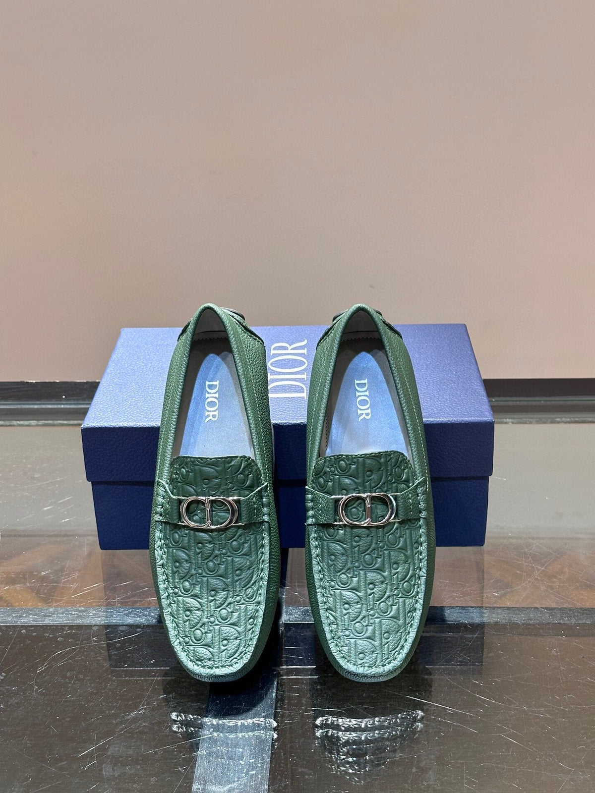 CD ODÉON LOAFER DARK GREEN CALFSKIN