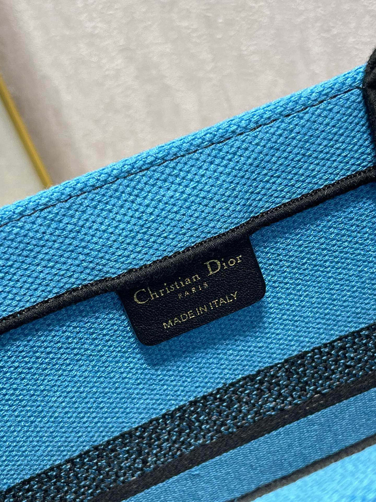 CD Zebra Book Tote  Bag Blue Canvas 336519