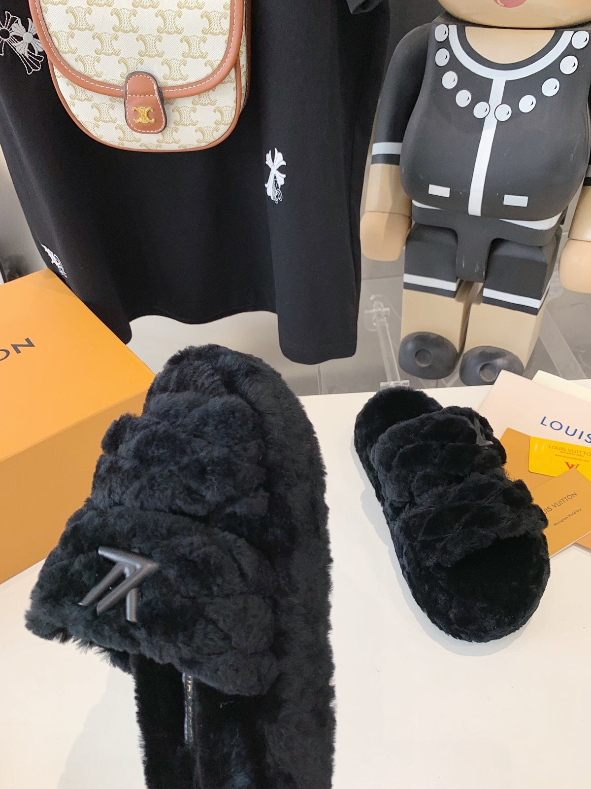 LV Sunset Platform Comfort Mule Black Fleece