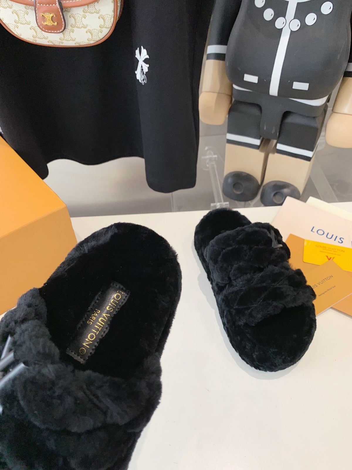 LV Sunset Platform Comfort Mule Black Fleece