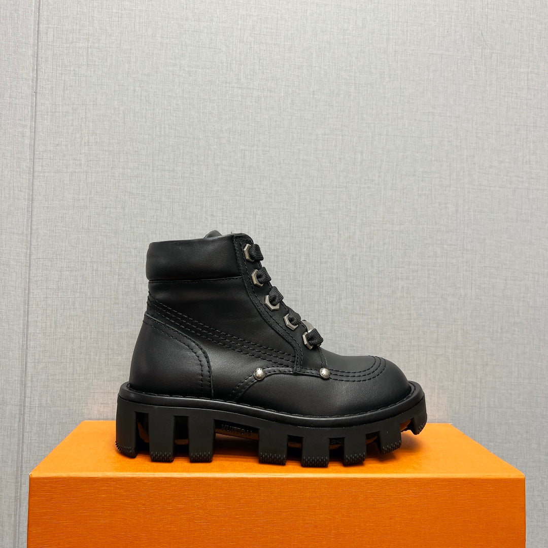 LV Checker Ankle Boot 60mm Black Cowhide