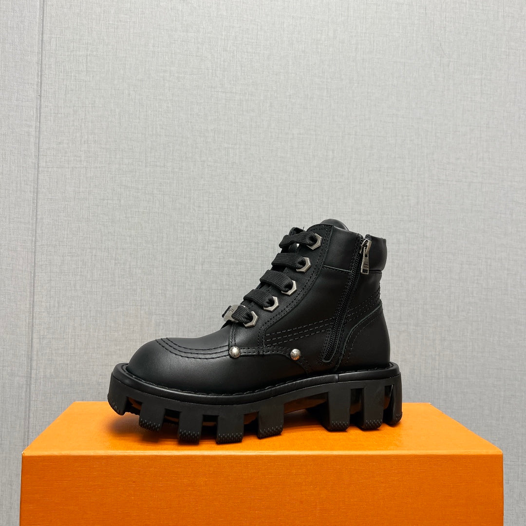 LV Checker Ankle Boot 60mm Black Cowhide