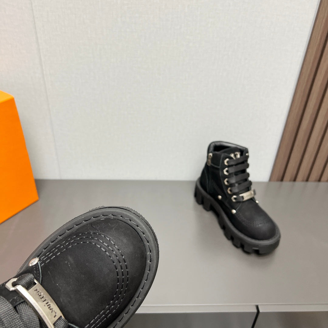 LV Checker Ankle Boot 60mm Black Suede