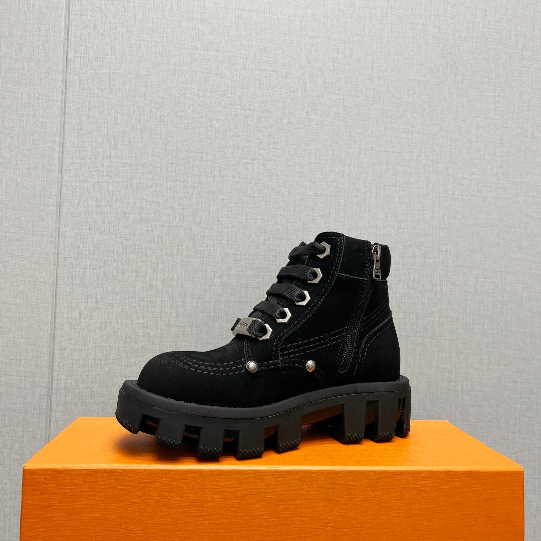 LV Checker Ankle Boot 60mm Black Suede