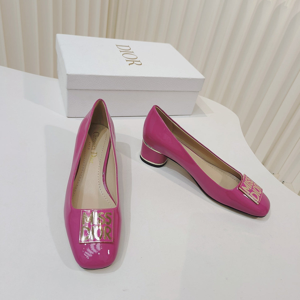 Miss Dior Pump 40mm In Deep Pink Cowhide 111366