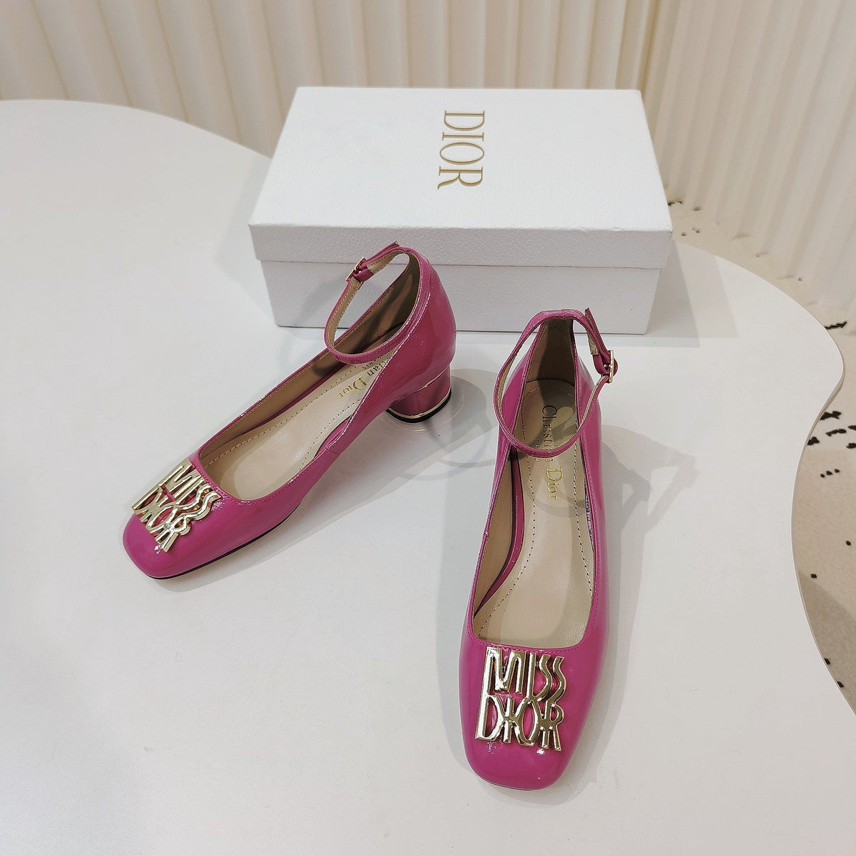 CD Miss Dior Pump 40mm In Deep Pink Cowhide 111330