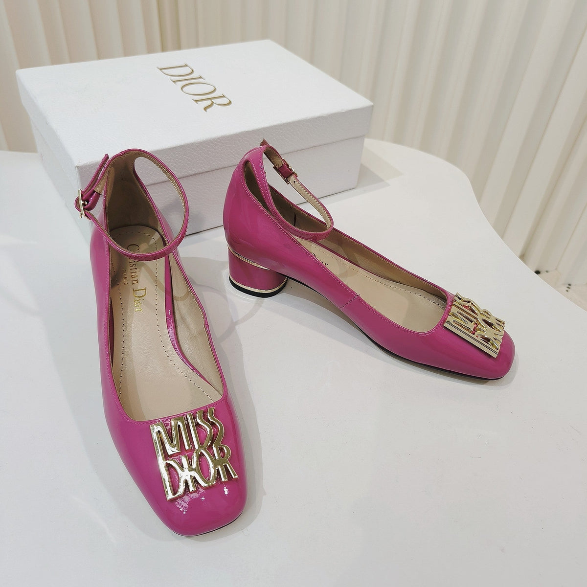 CD Miss Dior Pump 40mm In Deep Pink Cowhide 111330