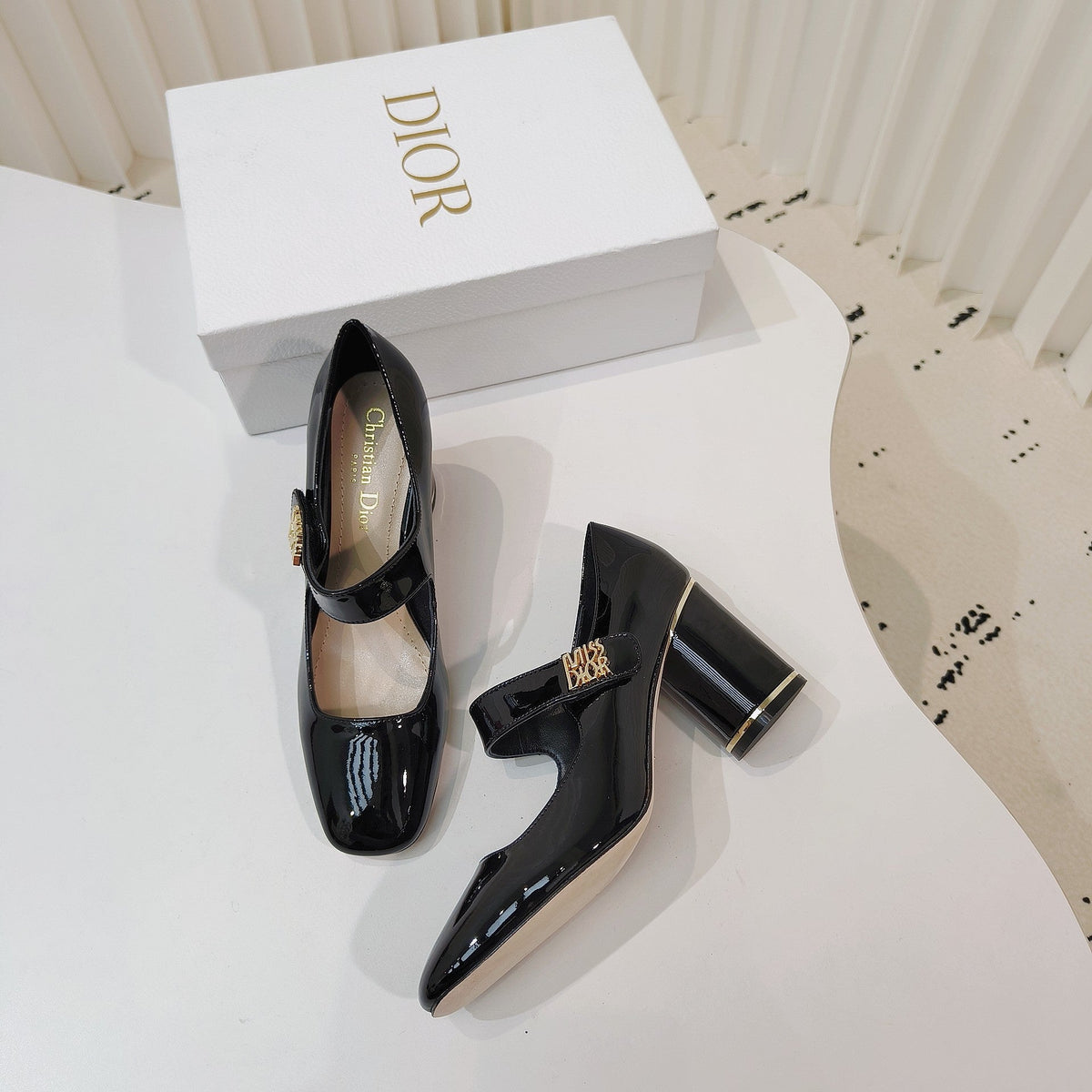 Miss Dior Pump 85mm In Glossy Black Cowhide 111359
