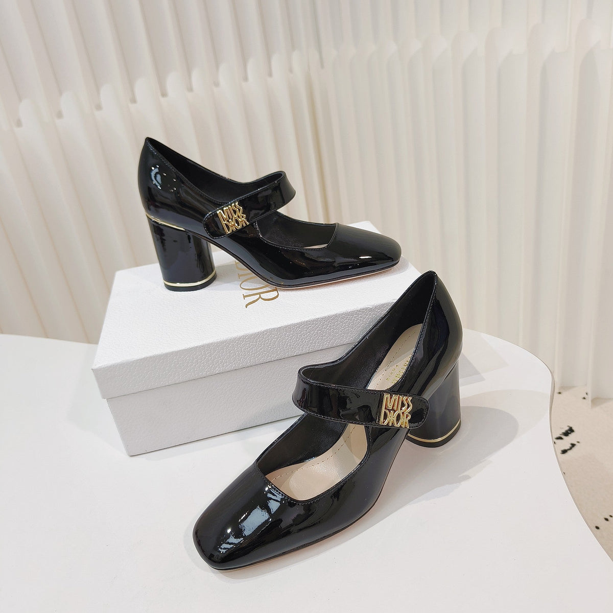 Miss Dior Pump 85mm In Glossy Black Cowhide 111359