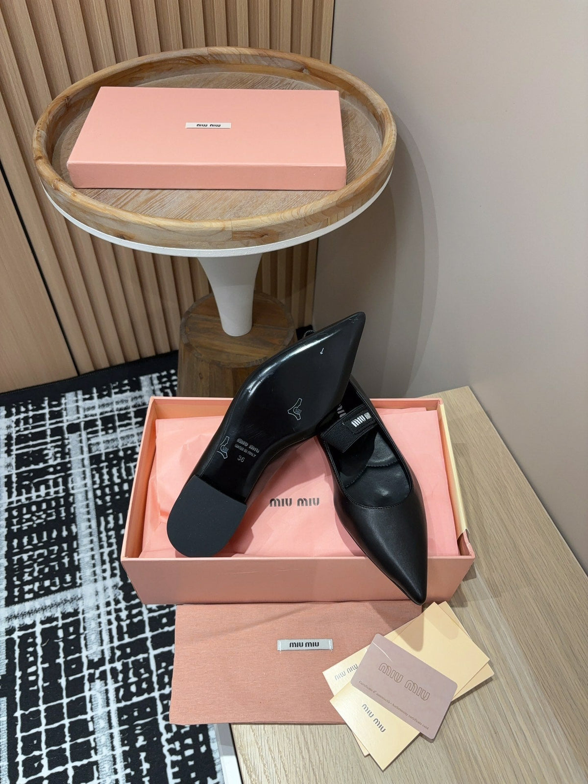 Miu ballerinas Black Sheepskin