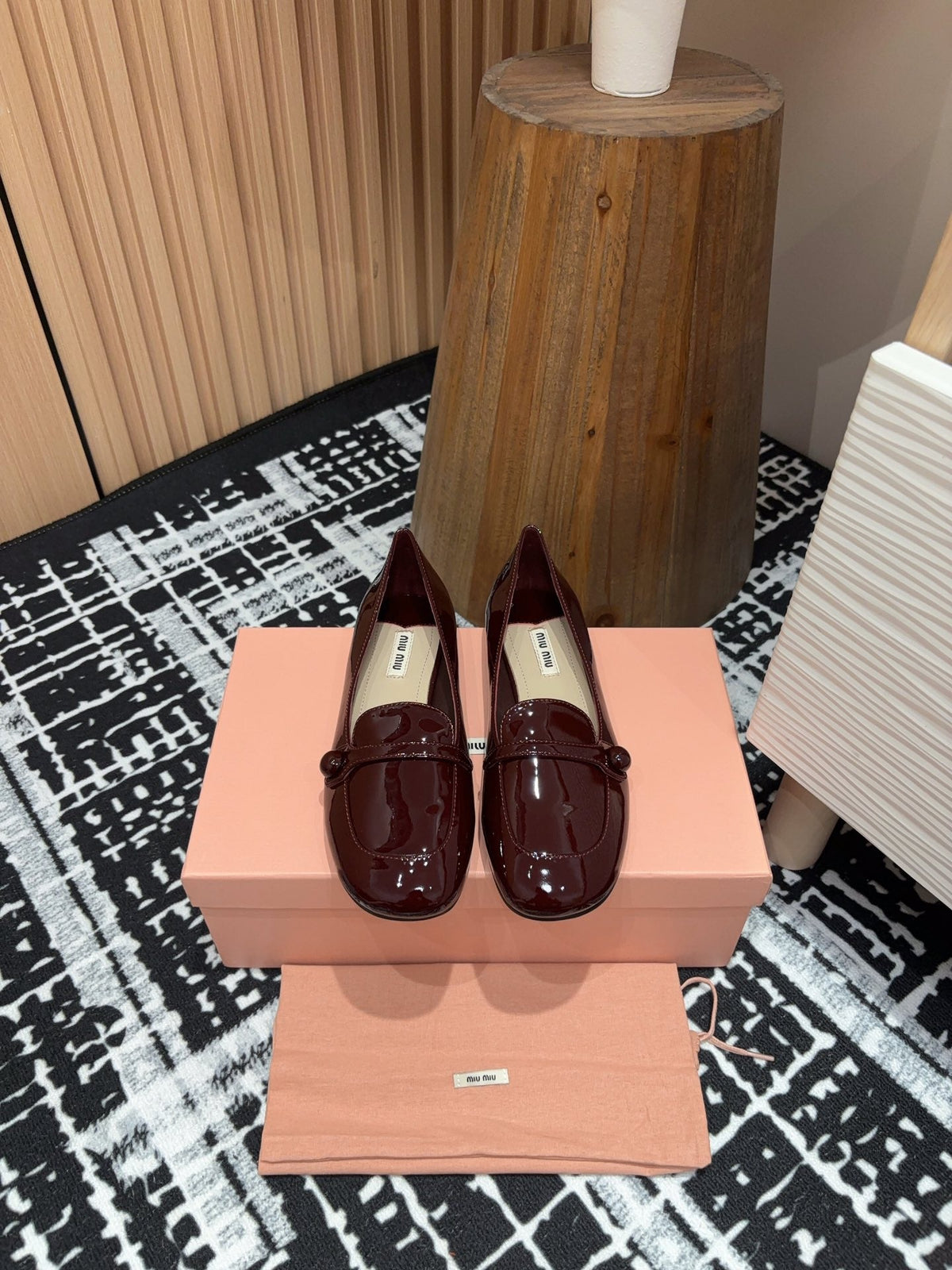 Miu Loafers Dark Red Cowhide