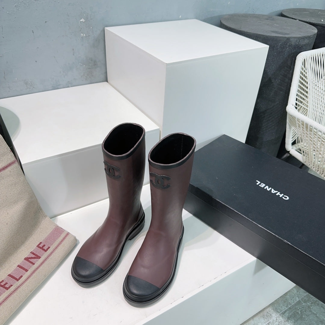 CC Rain Boot Burgundy Black Rubber