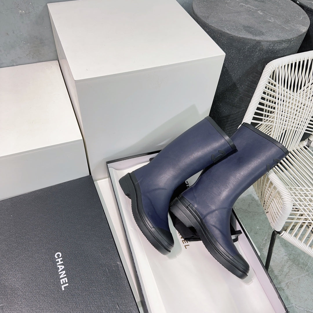CC Rain Boot Dark Blue Black Rubber