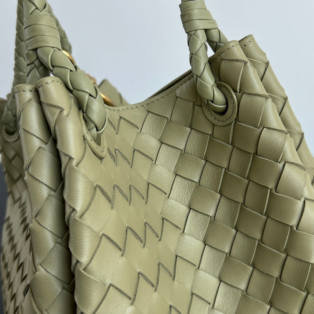 BV Intrecciato 30cm Bag Cave Stone Green Leather 532264