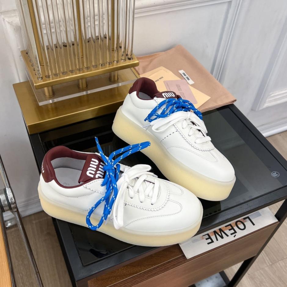 Miu Sneakers White Mix Blue Straps Cowhide